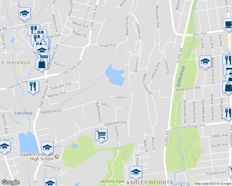 map of restaurants, bars, coffee shops, grocery stores, and more near 8 Cedar Court in Haledon