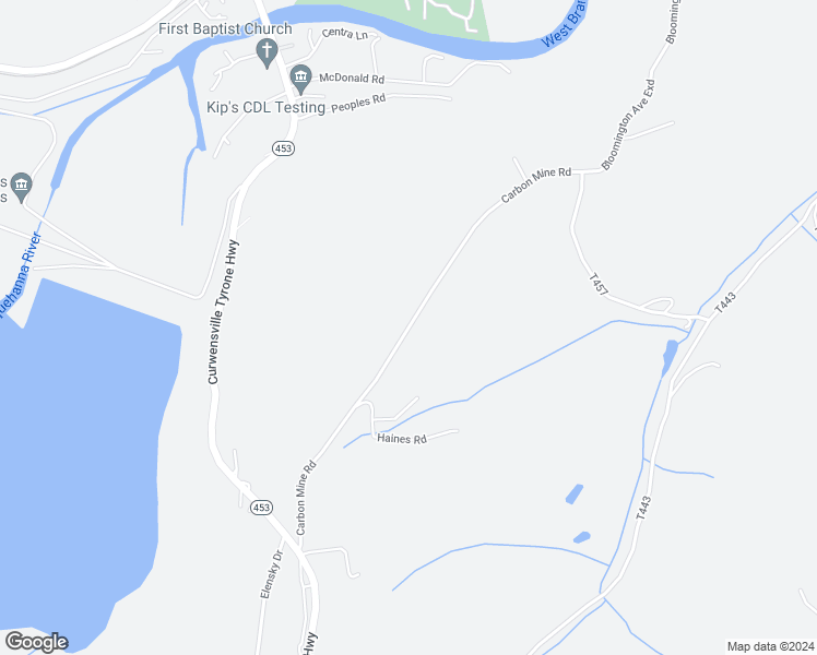 map of restaurants, bars, coffee shops, grocery stores, and more near Carbon Mine Road in Clearfield County