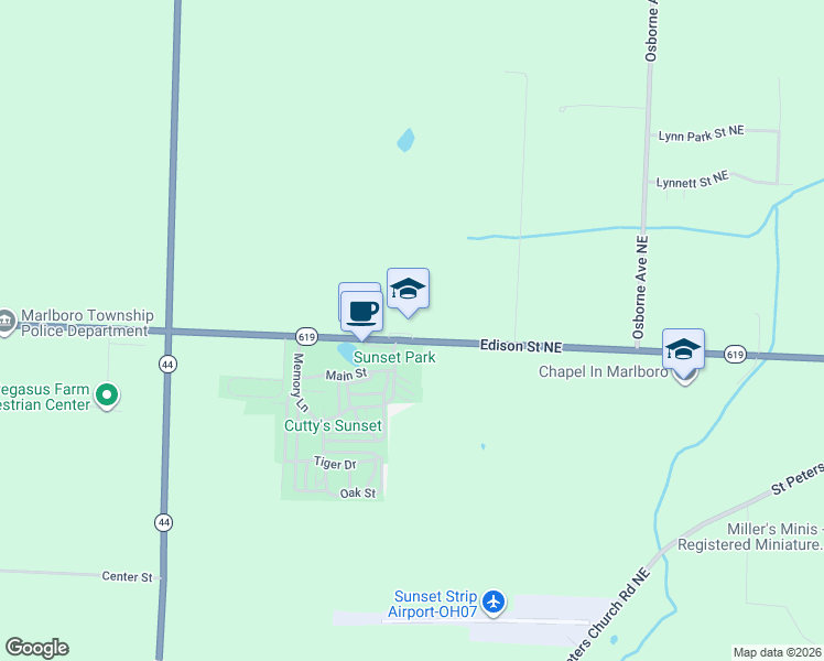 map of restaurants, bars, coffee shops, grocery stores, and more near 8131 Edison Street Northeast in Louisville