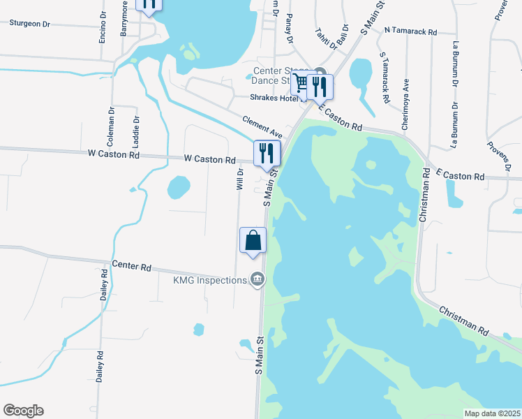map of restaurants, bars, coffee shops, grocery stores, and more near 5104 South Main Street in Akron