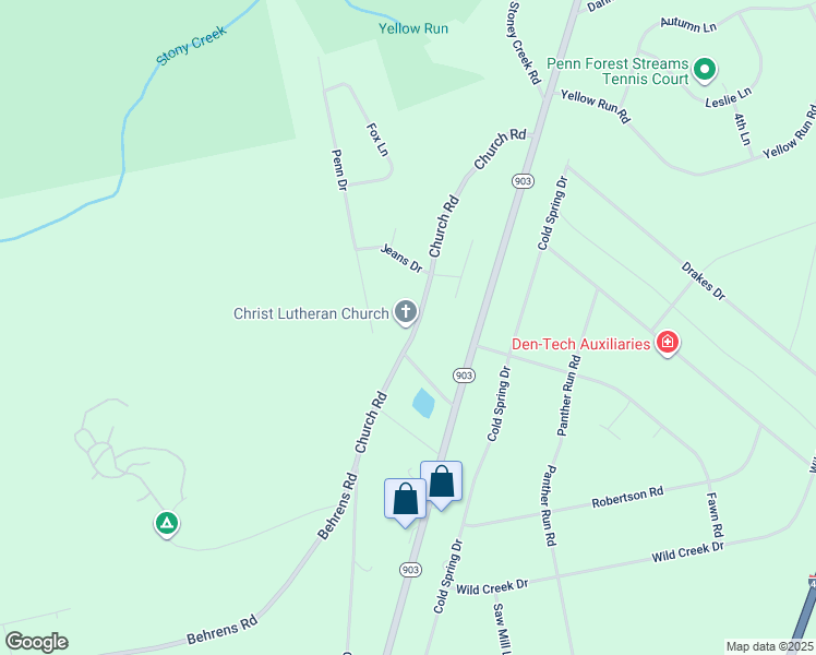 map of restaurants, bars, coffee shops, grocery stores, and more near 189 Church Road in Jim Thorpe