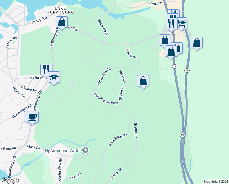 map of restaurants, bars, coffee shops, grocery stores, and more near 337 Pinnacle Drive in Jefferson