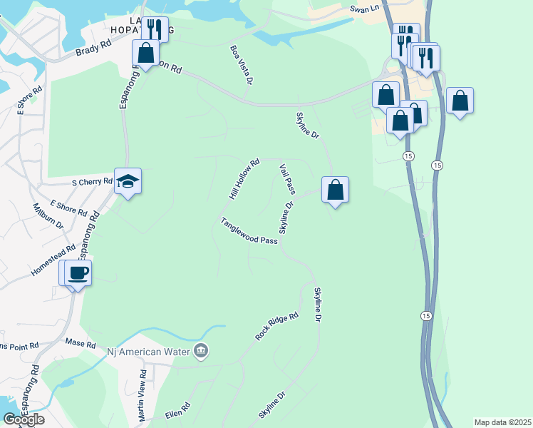 map of restaurants, bars, coffee shops, grocery stores, and more near 337 Pinnacle Drive in Jefferson