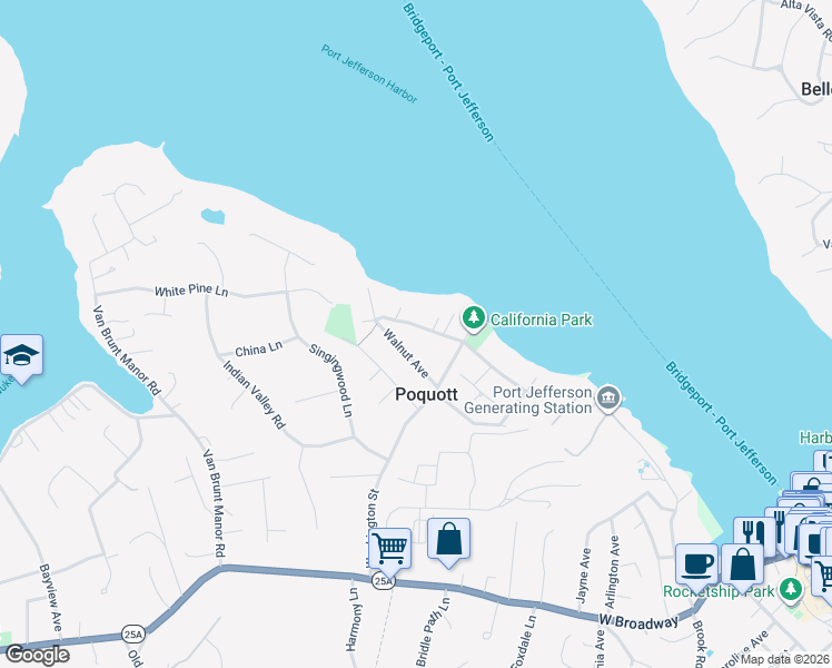 map of restaurants, bars, coffee shops, grocery stores, and more near 66 Chestnut Avenue in Setauket- East Setauket