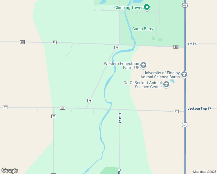map of restaurants, bars, coffee shops, grocery stores, and more near 14771 County Road 75 in Findlay