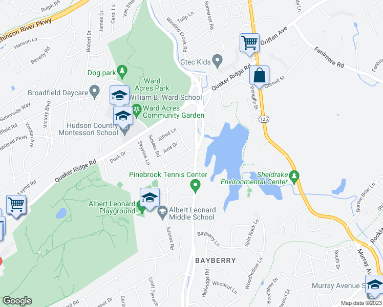 map of restaurants, bars, coffee shops, grocery stores, and more near 620 Pinebrook Boulevard in New Rochelle