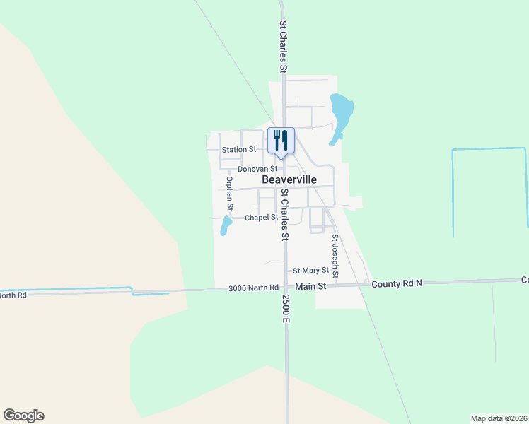 map of restaurants, bars, coffee shops, grocery stores, and more near 107 Chapel Street in Beaverville