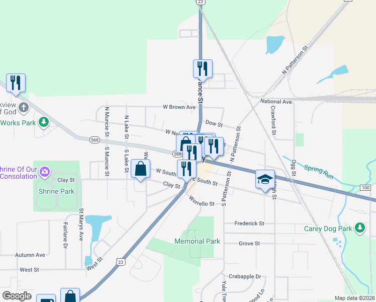 map of restaurants, bars, coffee shops, grocery stores, and more near in 