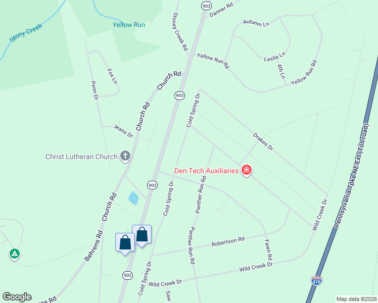 map of restaurants, bars, coffee shops, grocery stores, and more near 55 Cold Spring Dr in Jim Thorpe