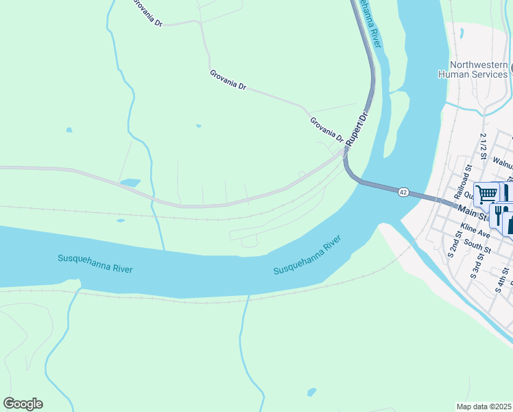 map of restaurants, bars, coffee shops, grocery stores, and more near 152 Legion Road in Bloomsburg