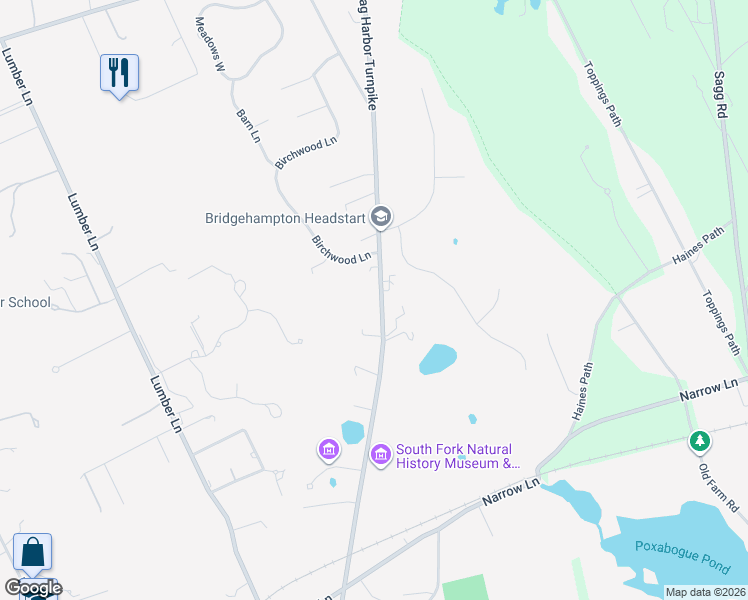 map of restaurants, bars, coffee shops, grocery stores, and more near 562 Bridgehampton Sag Harbor in Bridgehampton