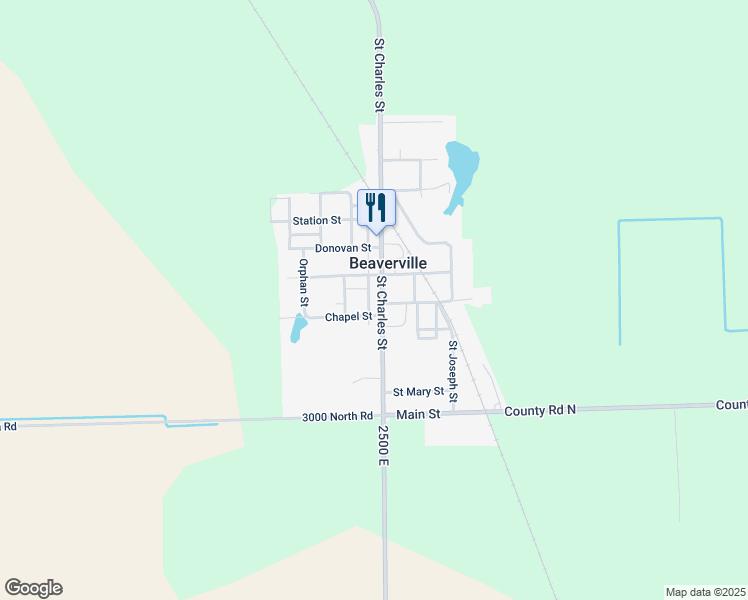 map of restaurants, bars, coffee shops, grocery stores, and more near 107 Chapel Street in Beaverville