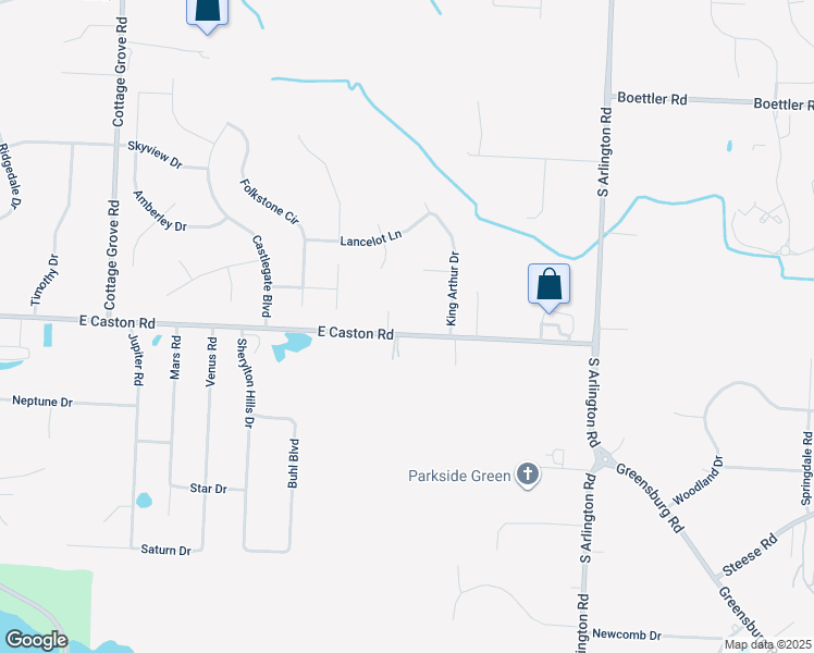 map of restaurants, bars, coffee shops, grocery stores, and more near 836 East Caston Road in Uniontown