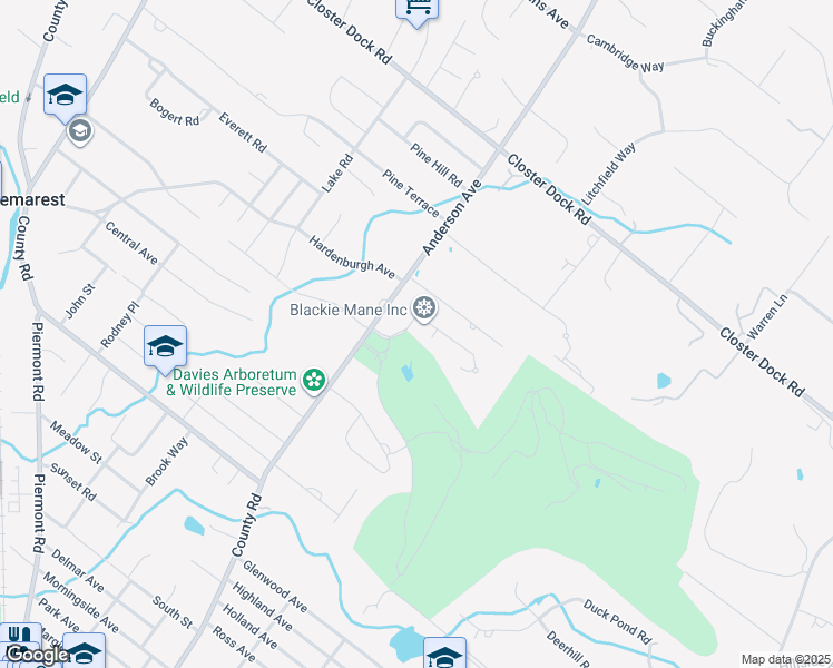 map of restaurants, bars, coffee shops, grocery stores, and more near 115 Bellaire Drive in Demarest