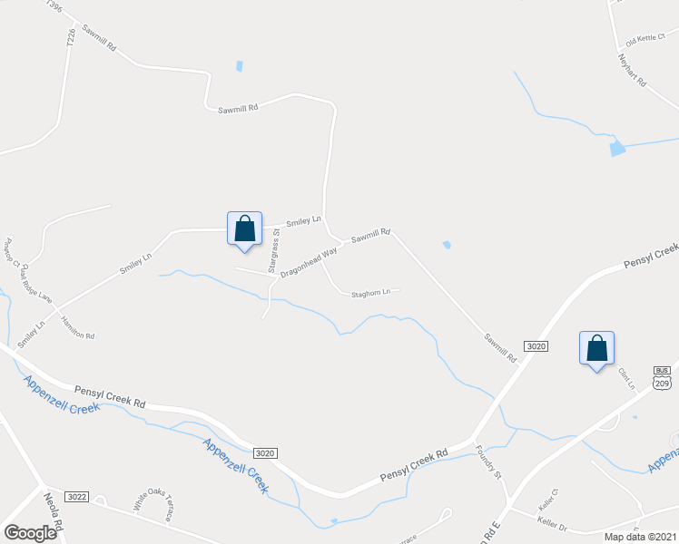 map of restaurants, bars, coffee shops, grocery stores, and more near 1003 Staghorn Lane in Stroudsburg