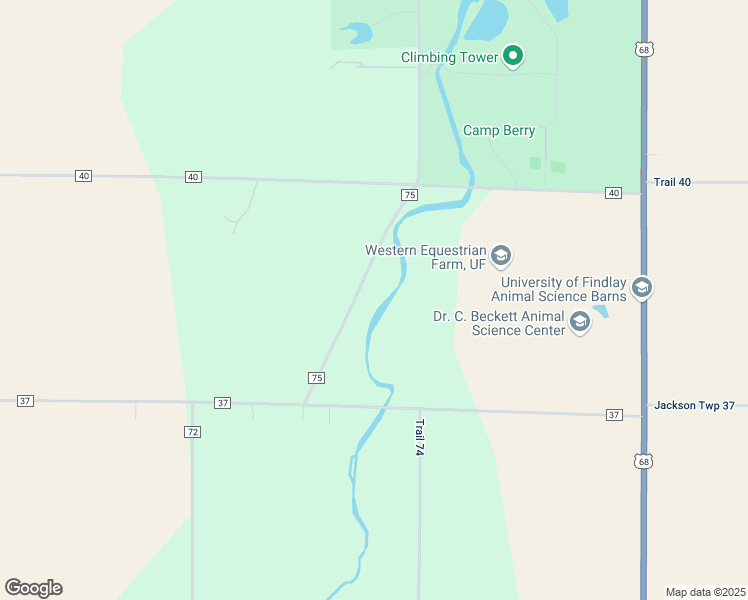 map of restaurants, bars, coffee shops, grocery stores, and more near 14771 County Road 75 in Findlay