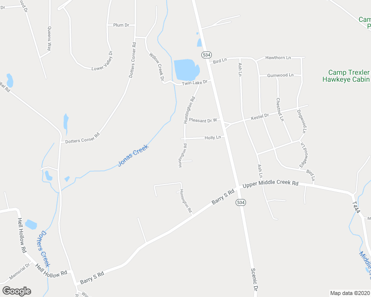 map of restaurants, bars, coffee shops, grocery stores, and more near Huntington Road in Kunkletown