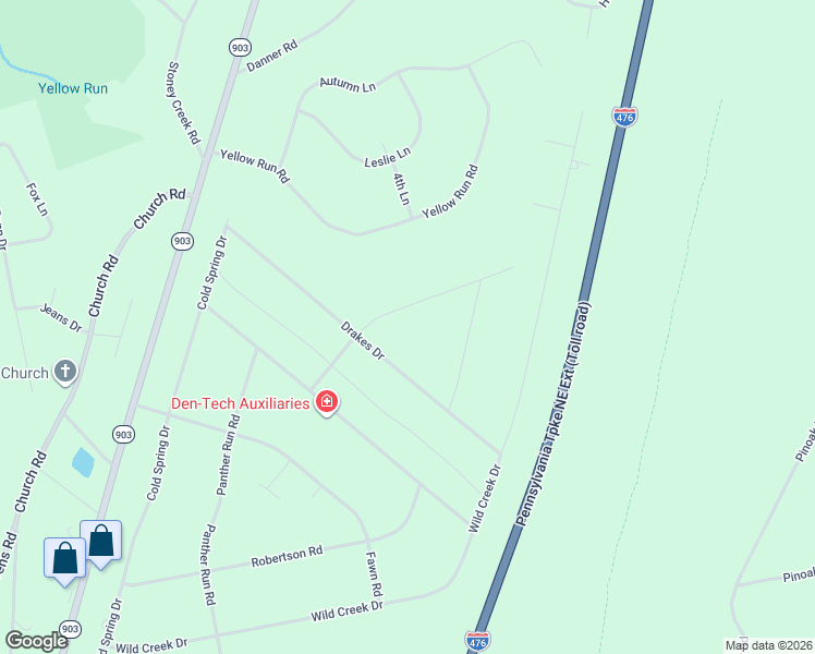 map of restaurants, bars, coffee shops, grocery stores, and more near 566 Drakes Drive in Jim Thorpe