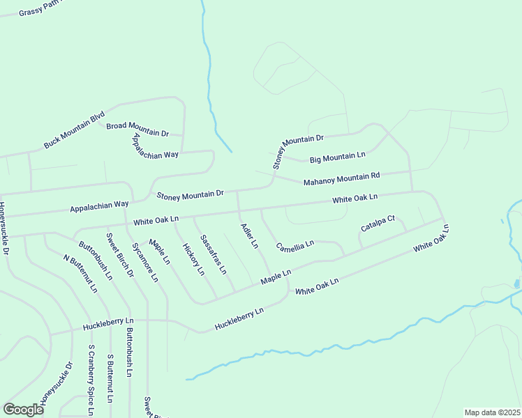 map of restaurants, bars, coffee shops, grocery stores, and more near White Oak Lane in Luzerne County
