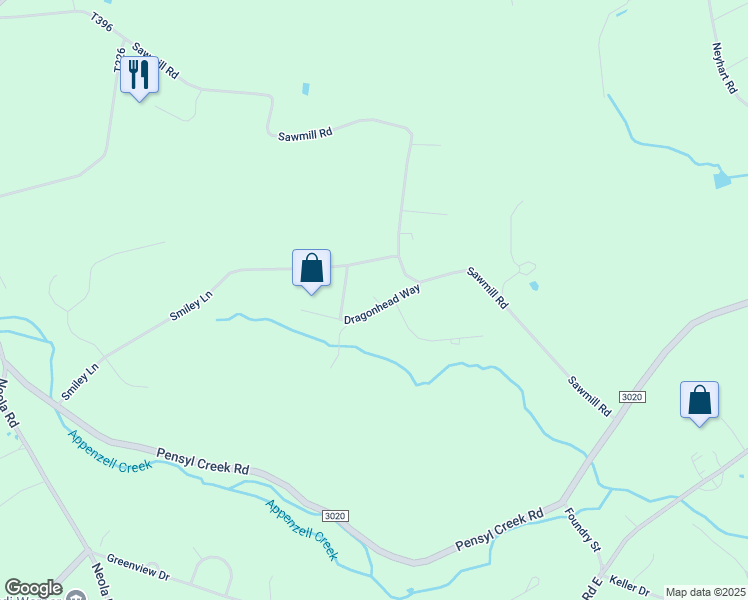 map of restaurants, bars, coffee shops, grocery stores, and more near 805 Dragonhead Way in Stroudsburg