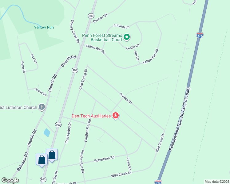 map of restaurants, bars, coffee shops, grocery stores, and more near 34-50 Drake Dr in Jim Thorpe