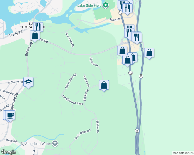 map of restaurants, bars, coffee shops, grocery stores, and more near 87 Hill Hollow Rd in Jefferson