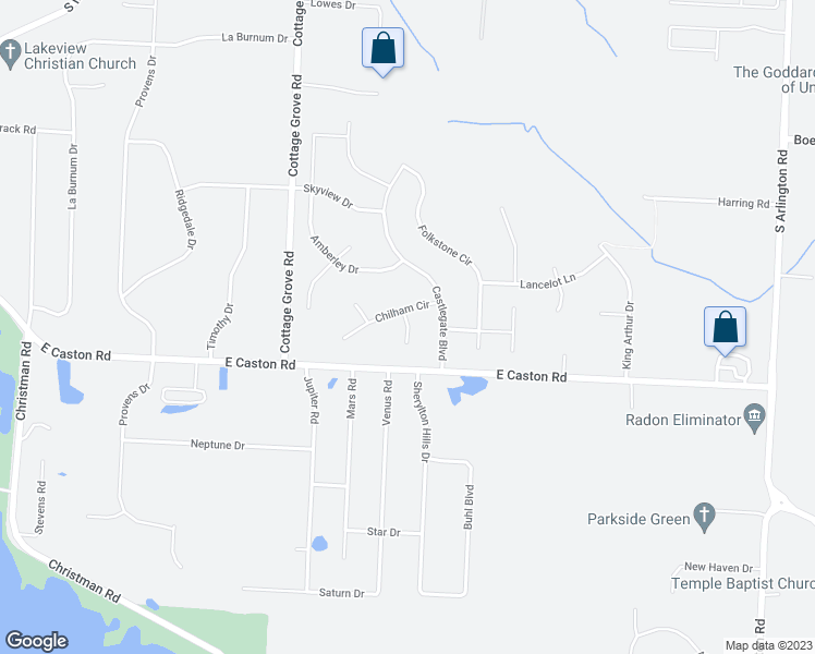 map of restaurants, bars, coffee shops, grocery stores, and more near 4491 Binfield Circle in Uniontown