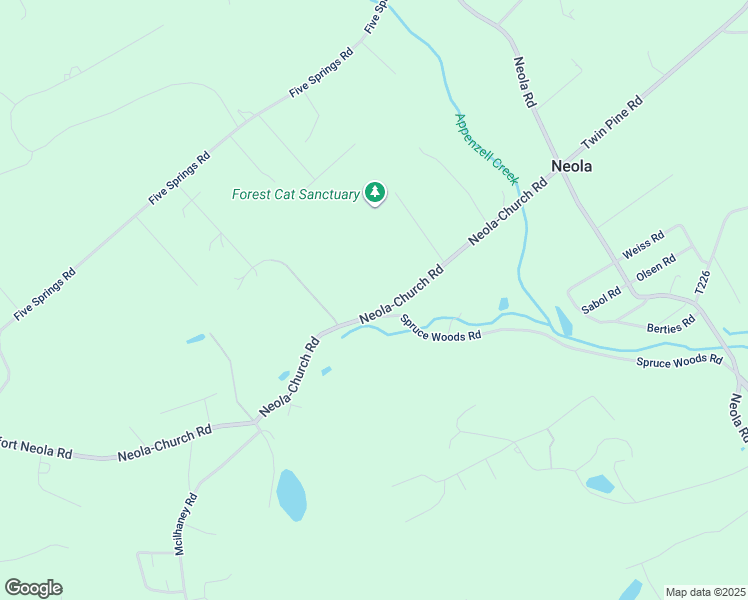 map of restaurants, bars, coffee shops, grocery stores, and more near 1161 Neola-Church Road in Stroudsburg