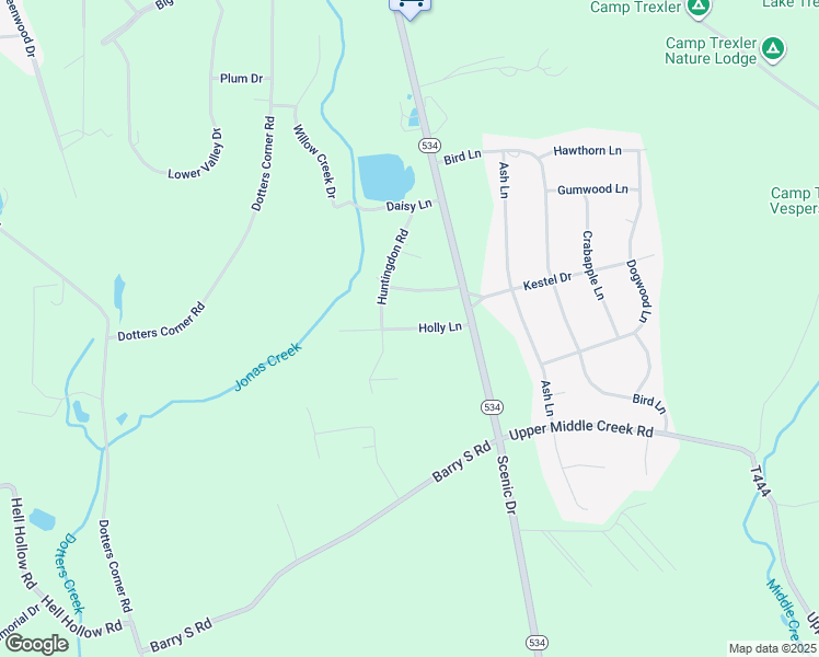 map of restaurants, bars, coffee shops, grocery stores, and more near Holly Lane in Kunkletown