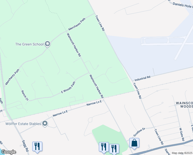 map of restaurants, bars, coffee shops, grocery stores, and more near 24 Forest Crossing in Sagaponack
