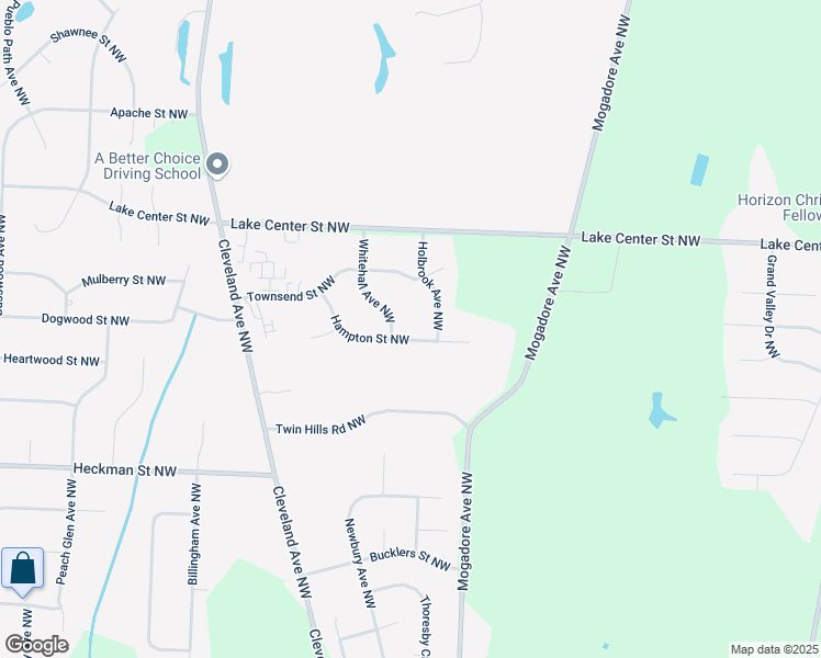 map of restaurants, bars, coffee shops, grocery stores, and more near 3105 Hampton Street Northwest in Uniontown