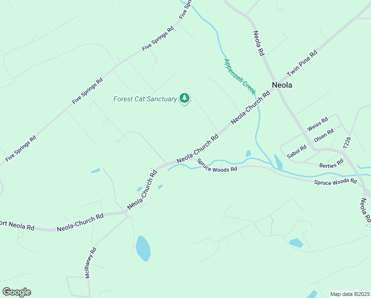 map of restaurants, bars, coffee shops, grocery stores, and more near 1161 Neola-Church Road in Stroudsburg