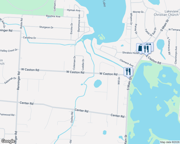 map of restaurants, bars, coffee shops, grocery stores, and more near 186 West Caston Road in New Franklin