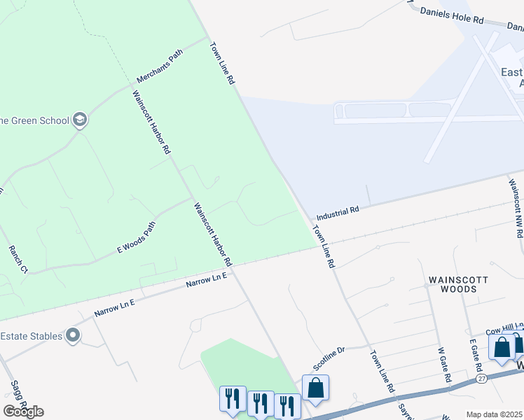 map of restaurants, bars, coffee shops, grocery stores, and more near 20 Forest Crossing in Sagaponack