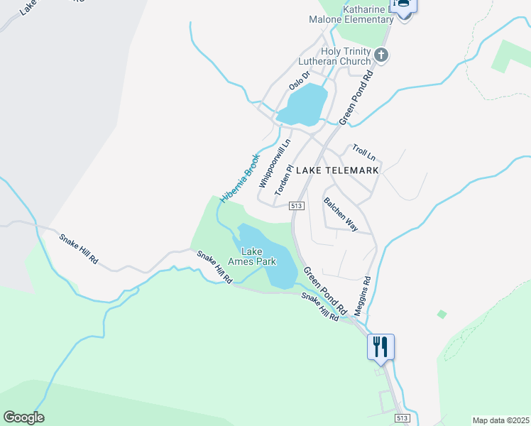 map of restaurants, bars, coffee shops, grocery stores, and more near 3 Lief Erickson Road in Rockaway