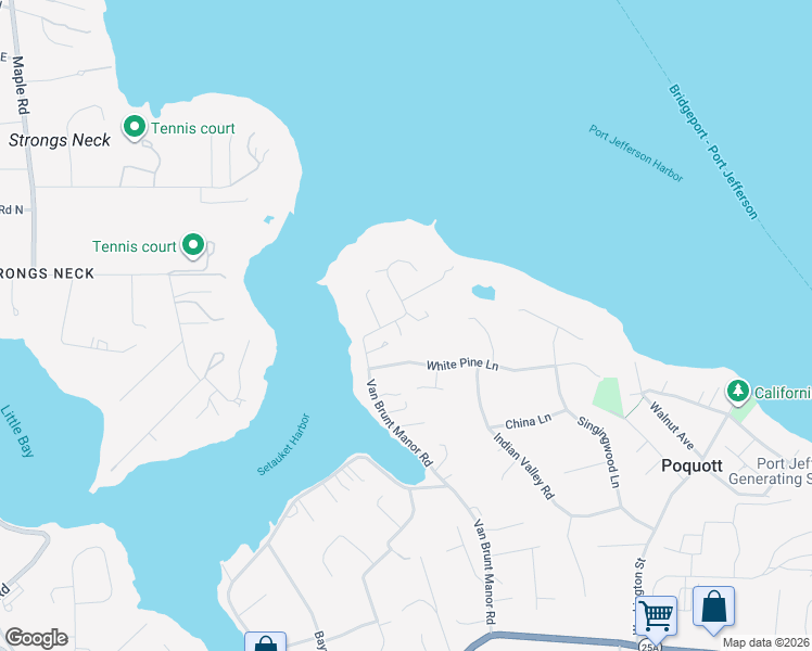 map of restaurants, bars, coffee shops, grocery stores, and more near 2 White Pine Lane in Setauket- East Setauket