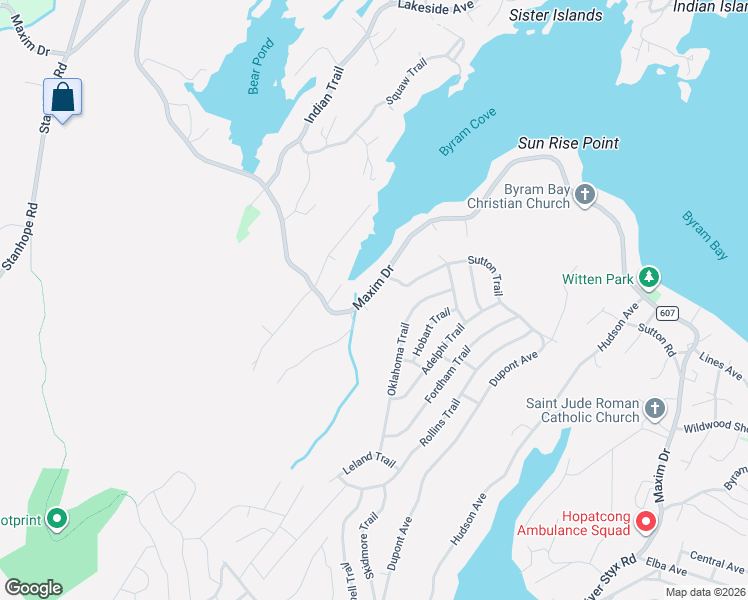 map of restaurants, bars, coffee shops, grocery stores, and more near 367 Maxim Drive in Hopatcong