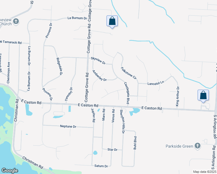 map of restaurants, bars, coffee shops, grocery stores, and more near 584 Amberley Drive in Uniontown