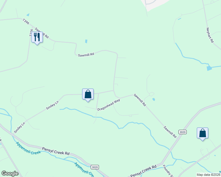 map of restaurants, bars, coffee shops, grocery stores, and more near 101 Smiley Lane in Stroudsburg