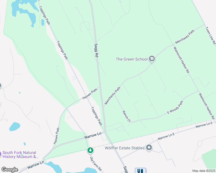 map of restaurants, bars, coffee shops, grocery stores, and more near 605 Sagg Road in Sagaponack