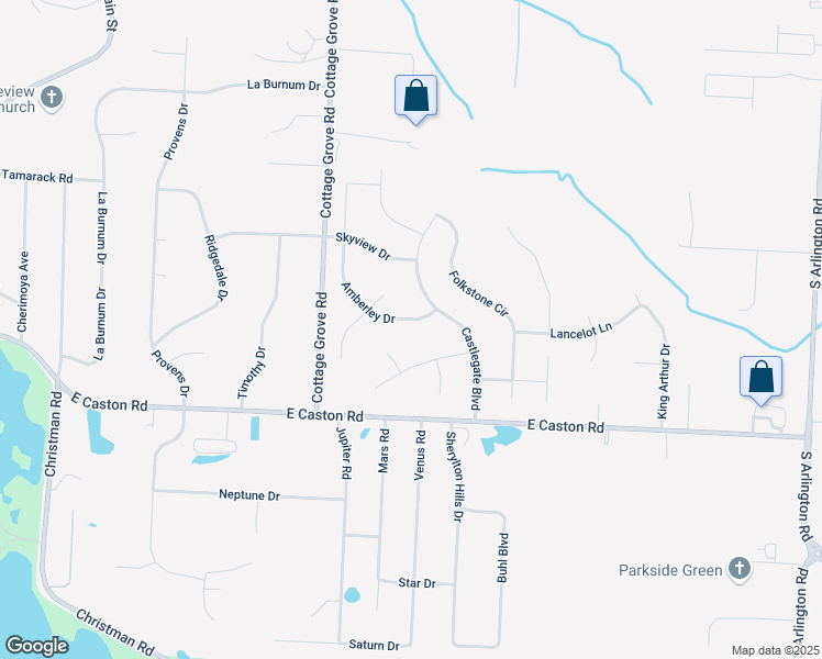 map of restaurants, bars, coffee shops, grocery stores, and more near 584 Amberley Dr in Uniontown