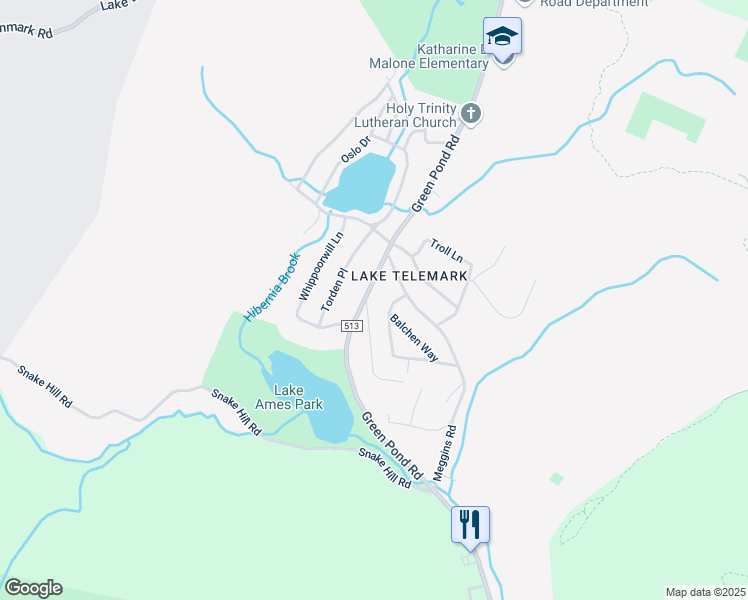 map of restaurants, bars, coffee shops, grocery stores, and more near 446 Green Pond Road in Rockaway