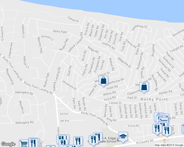 map of restaurants, bars, coffee shops, grocery stores, and more near 86 Jute Road in Rocky Point