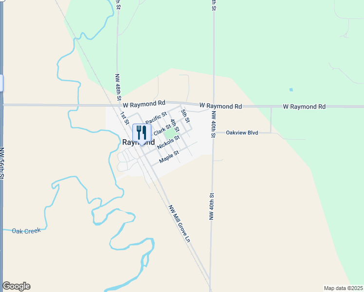map of restaurants, bars, coffee shops, grocery stores, and more near 14505 4th Street in Raymond