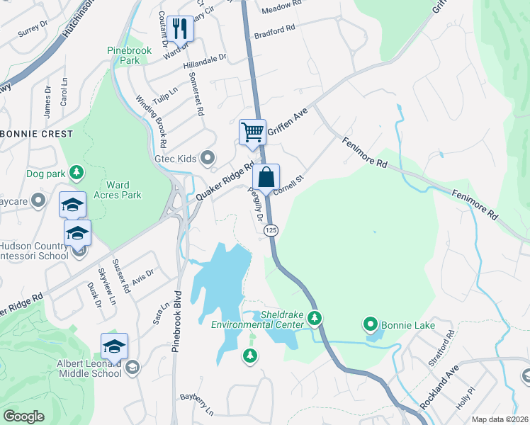 map of restaurants, bars, coffee shops, grocery stores, and more near 810 Weaver Street in Larchmont