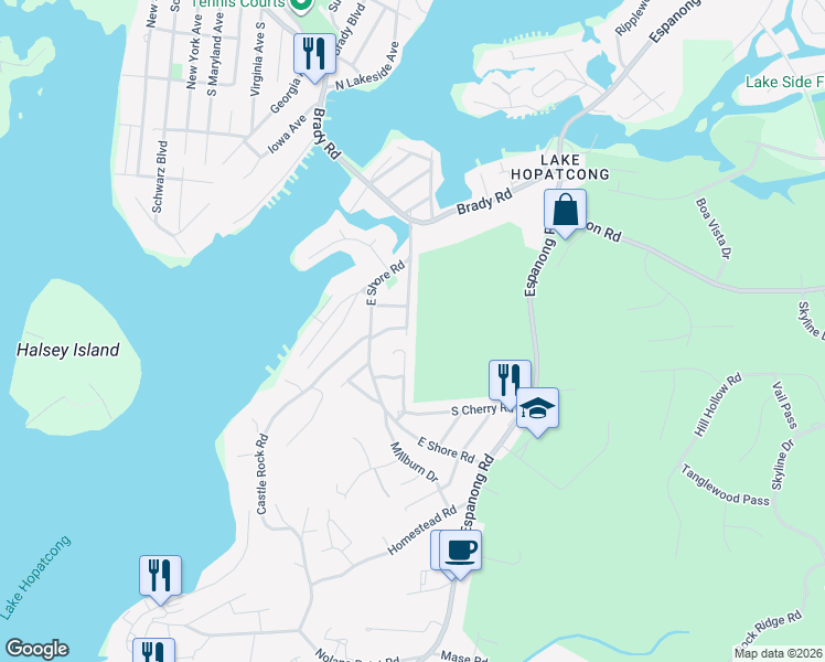 map of restaurants, bars, coffee shops, grocery stores, and more near 9 Ledge Road in Jefferson