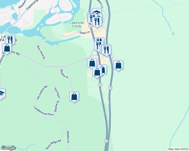 map of restaurants, bars, coffee shops, grocery stores, and more near 680 New Jersey 15 in Jefferson