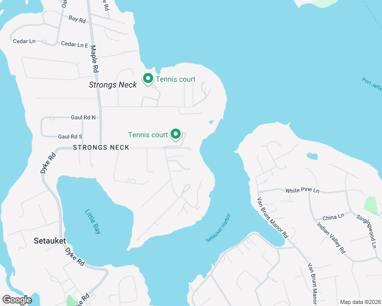 map of restaurants, bars, coffee shops, grocery stores, and more near 92 Dyke Road in Setauket- East Setauket