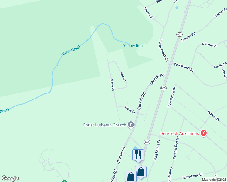 map of restaurants, bars, coffee shops, grocery stores, and more near 2 Fox Lane in Jim Thorpe