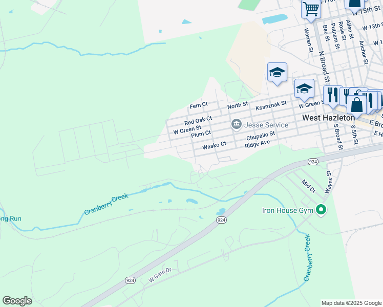 map of restaurants, bars, coffee shops, grocery stores, and more near 818 Winters Avenue in Luzerne County